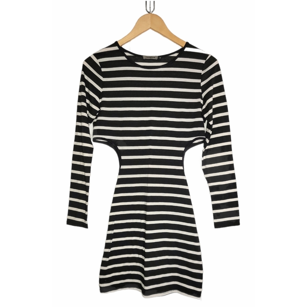Striped Cutout Mini Dress